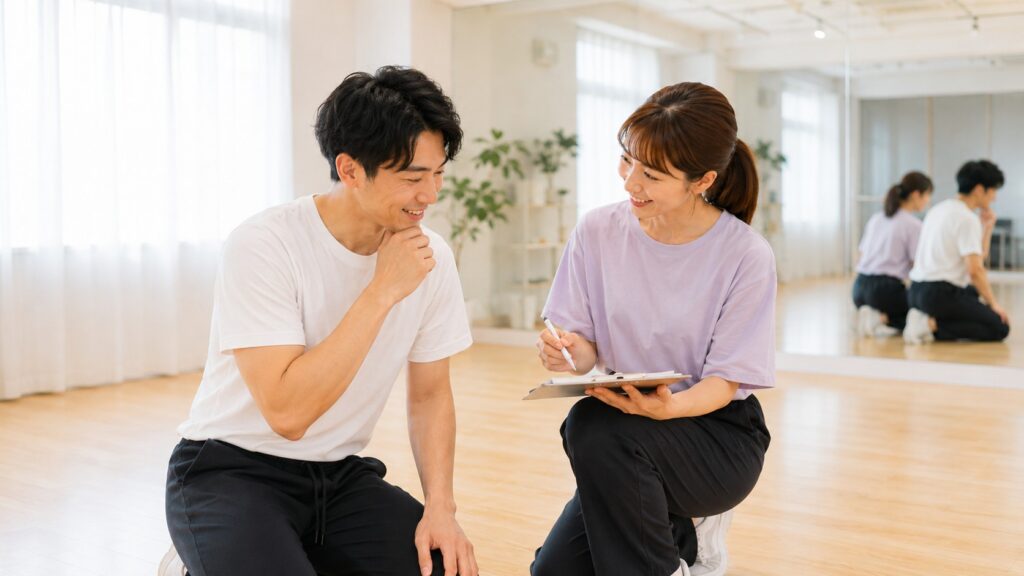 札幌のプライベートダンスレッスンで目標を相談する初心者